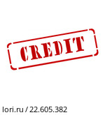 Красный штамп  "credit" на  белом фоне. Стоковая иллюстрация, иллюстратор Сергеев Валерий / Фотобанк Лори