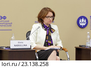 Председатель Центрального банка Российской Федерации Эльвира Набиуллина на Петербургском международном экономическом форуме ПМЭФ-2016. Редакционное фото, фотограф Игорь Долгов / Фотобанк Лори
