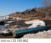 Село Усть-Уса,Усинский район, Коми (2016 год). Стоковое фото, фотограф Сергей Гаврилов / Фотобанк Лори