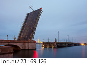 Санкт-Петербург.  Разведенный Троицкий мост (2016 год). Стоковое фото, фотограф Литвяк Игорь / Фотобанк Лори