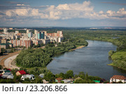 Район Сипайлово города Уфы на берегу реки Уфы (2016 год). Стоковое фото, фотограф Геннадий Зуев / Фотобанк Лори