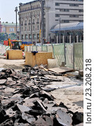 Москва. Работы по благоустройству на Тверской улице (2016 год). Редакционное фото, фотограф Илюхина Наталья / Фотобанк Лори