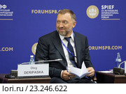 Олег Дерипаска - российский бизнесмен, миллиардер, владелец компании "Базовый элемент", президент Объединенной компании "Русал" на Петербургском международном экономическом форуме ПМЭФ-2016. Редакционное фото, фотограф Игорь Долгов / Фотобанк Лори