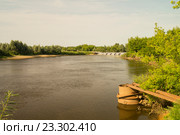 Речной пейзаж летом. Стоковое фото, фотограф Сергей Овчинников / Фотобанк Лори