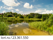 Летний пейзаж с рекой. Стоковое фото, фотограф Сергей Овчинников / Фотобанк Лори