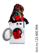 Washing machine isolated on white background. Стоковое фото, фотограф Elnur / Фотобанк Лори