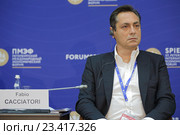 Фабио Каччиатори (Fabio Cacciatori) - основатель Intelligent Ideas на Петербургском международном экономическом форуме ПМЭФ-2016. Редакционное фото, фотограф Игорь Долгов / Фотобанк Лори