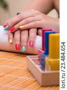 Woman in hand treatment manicure concept. Стоковое фото, фотограф Elnur / Фотобанк Лори