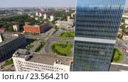 Вид на площадь Конституции со стороны бизнес центра Leader Tower. Санкт-Петербург (2016 год). Редакционное видео, видеограф Кекяляйнен Андрей / Фотобанк Лори