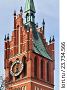 Кирха Святого Семейства (фрагмент). Калининград (до 1946 года Кёнигсберг), Россия (2014 год). Редакционное фото, фотограф Сергей Трофименко / Фотобанк Лори