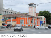 Здание пожарной части по адресу: Карельская улица,15 в городе Сортавале. Республика Карелия (2015 год). Редакционное фото, фотограф Дмитрий Шишков / Фотобанк Лори