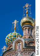 Купола храма Спаса-на-Крови. Санкт-Петербург (2016 год). Стоковое фото, фотограф Геннадий Соловьев / Фотобанк Лори