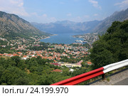 Город Котор с бухтой летом, Черногория (2015 год). Стоковое фото, фотограф Алексей Гусев / Фотобанк Лори