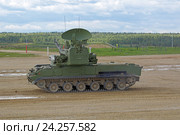 "Тунгуска" (SA-19 Grison) - российский зенитный пушечно-ракетный комплекс на Международном военно-техническом форуме "Армия-2016".Московская область, полигон "Алабино" Редакционное фото, фотограф Игорь Долгов / Фотобанк Лори