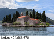 Остров Святого Георгия и бенедиктинское аббатство (монастырь Saint George Benedictine). Пераст, Черногория (2016 год). Стоковое фото, фотограф Кекяляйнен Андрей / Фотобанк Лори