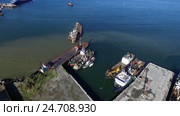 Рыбный порт, Охотское море, Магадан (2016 год). Стоковое видео, видеограф Антон Афанасьев / Фотобанк Лори