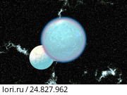 Fantasy alien planet. Moon. 3D rendering. Стоковая иллюстрация, иллюстратор Parmenov Pavel / Фотобанк Лори