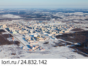 Лангепас зимой, вид сверху (2013 год). Редакционное фото, фотограф Владимир Мельников / Фотобанк Лори