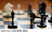 Chessboard and chess pieces. Стоковое видео, видеограф Сергей Кальсин / Фотобанк Лори