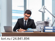 Young businessman working in the office. Стоковое фото, фотограф Elnur / Фотобанк Лори