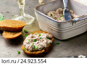 French Sardine Pate.selective focus. Стоковое фото, фотограф Зоряна Ивченко / Фотобанк Лори