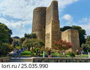 Maiden Tower in Old city, Icheri Sheher. Baku (2016 год). Редакционное фото, фотограф Elena Odareeva / Фотобанк Лори
