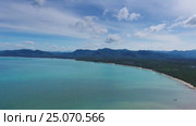 Aerial panorama of cape and sea in Thailand. Стоковое видео, видеограф Михаил Коханчиков / Фотобанк Лори