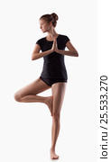Young woman engaged in yoga on the floor. Стоковое фото, фотограф Алена Роот / Фотобанк Лори
