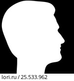 Edward Snowden asylum in Russia, silhouette right profile. Стоковая иллюстрация, иллюстратор LVV / Фотобанк Лори