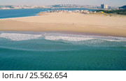 Aerial View Above Ocean Beach. Стоковое видео, видеограф Discovod / Фотобанк Лори
