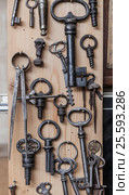 Old keys on wood wall. Стоковое фото, фотограф Иван Куликов / Фотобанк Лори