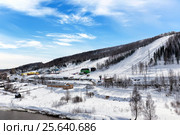 Горнолыжный курорт в городе Губаха. Пермский край. Россия (2016 год). Стоковое фото, фотограф Евгений Ткачёв / Фотобанк Лори