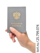 Трудовая книжка в руке. Стоковое фото, фотограф Всеволод Карулин / Фотобанк Лори