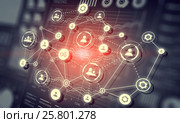 Social network background . Mixed media. Стоковая иллюстрация, иллюстратор Sergey Nivens / Фотобанк Лори