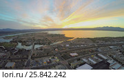 LAKE HAVASU CITY - OCT 26, 2014: Townscape with Lake Havasu at autumn evening during sunset. Aerial view. Town population is about 55000 people. Редакционное фото, фотограф Losevsky Pavel / Фотобанк Лори