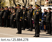 Юбилей ЧВВМУ имени Нахимова. Командование флота и училища на плацу. (2017 год). Редакционное фото, фотограф Выскуб Анна / Фотобанк Лори