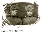 1946 год. Солдаты Советской Армии в зимней форме. Редакционное фото, фотограф Александр  Буторин / Фотобанк Лори