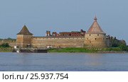Fortress Oreshek on island in Neva river Russia (2017 год). Стоковое видео, видеограф Михаил Коханчиков / Фотобанк Лори