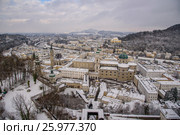 Панорама зимнего Зальцбурга (2017 год). Стоковое фото, фотограф Юрий Хорев / Фотобанк Лори