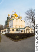 Соборный храм Смоленской иконы Божией Матери. Новодевичий монастырь. Город Москва. (2017 год). Стоковое фото, фотограф Антон Вербило / Фотобанк Лори