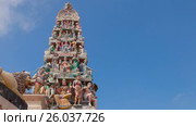 Exterior Detail Of Sri Mariamman Temple zoom in timelapse. Стоковое видео, видеограф Кирилл Трифонов / Фотобанк Лори