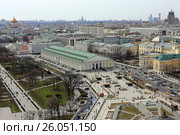 Манежная площадь сверху. Город Москва (2017 год). Редакционное фото, фотограф Алексей Гусев / Фотобанк Лори