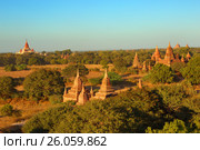 Temples in Bagan at sunset, Myanmar (2016 год). Стоковое фото, фотограф Михаил Коханчиков / Фотобанк Лори