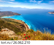 View of Mirabello Bay and Tholos beach, Lassithi, Crete (2014 год). Стоковое фото, фотограф photoff / Фотобанк Лори