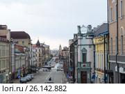 Kazan, Russia - Mar 27.2017. General view of Chernyshevsky street. Редакционное фото, фотограф Володина Ольга / Фотобанк Лори