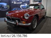 STUTTGART, GERMANY - MARCH 02, 2017: Sports car MGB GT V8, 1973. Europe's greatest classic car exhibition "RETRO CLASSICS" Редакционное фото, фотограф Sergey Kohl / Фотобанк Лори