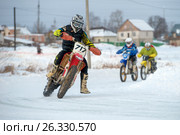 Хасанова Светлана (717) на Открытом Зимнем Кубке ДОСААФ Russian MX-Speedway 2017 в Брехово. Редакционное фото, фотограф Pukhov K / Фотобанк Лори