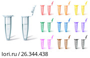 Set test tube multi color on white. Стоковая иллюстрация, иллюстратор Анастасия Некрасова / Фотобанк Лори