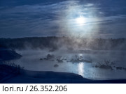 Snags in the river water in winter Moon night. Стоковое фото, фотограф Сергей Пристяжнюк (Serg Zastavkin) / Фотобанк Лори