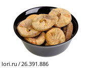 Dried figs in black plate. Стоковое фото, фотограф Татьяна Карасева / Фотобанк Лори